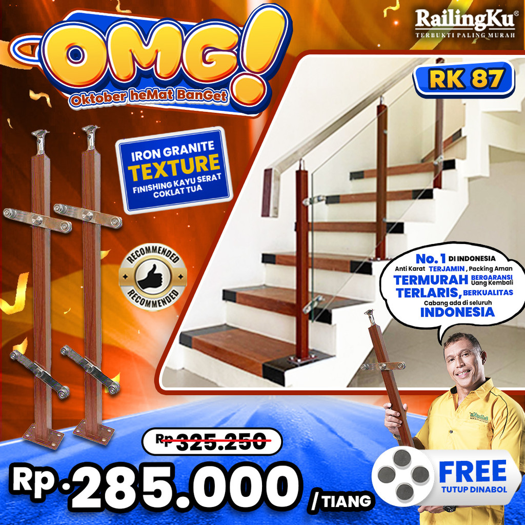 Jual Railing Tangga Stainless Wood Texture Railingku [OMG!] RK 87 ...