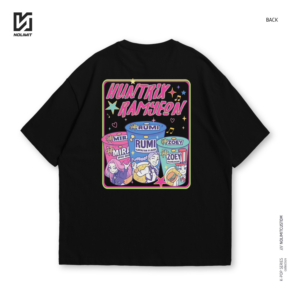Jual (COD) NO LIMIT Kaos T-shirt KPOP Demon Hunters Huntrix Ramyeon ...