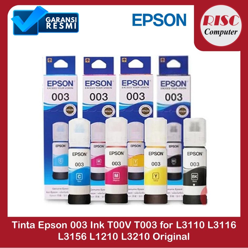 Jual Tinta Epson 003 Ink T00V T003 for L3110 L3116 L3156 L1210 L3210 ...