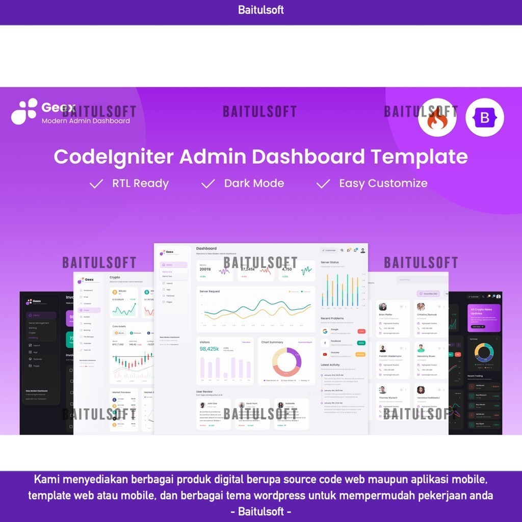 Jual WEB TEMPLATE GEEX - CODEIGNITER ADMIN & DASHBOARD TEMPLATE D2149 ...