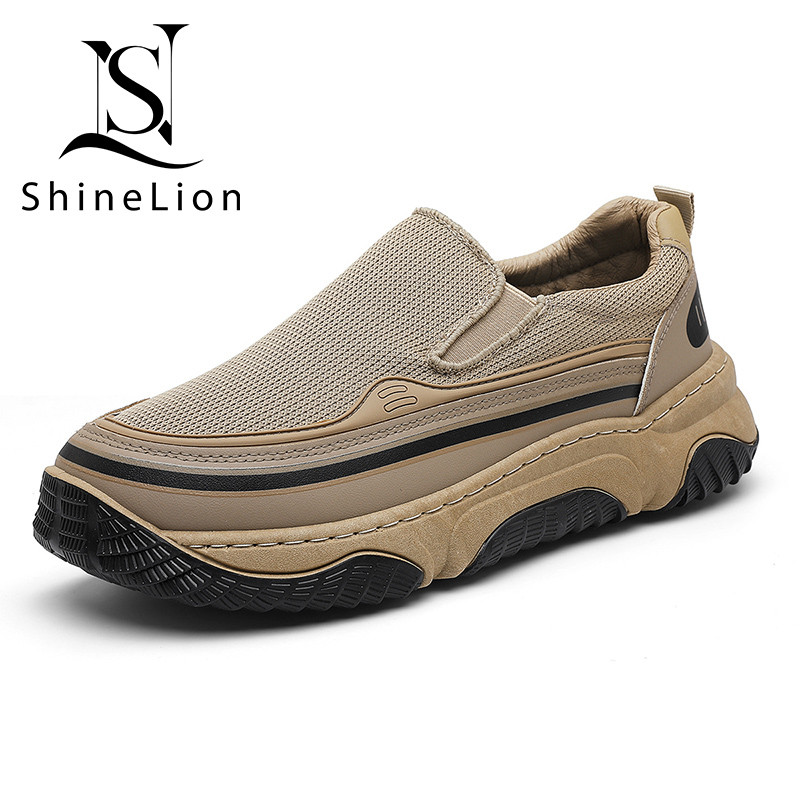 ShineLion Sepatu Pria Keren Terbaru 2026 Platform Desain Kekinian Bahan Mesh Breathable Ringan Cocok Untuk Musim Panas Casual Outdoor Sepatu Pria Original 100% Size 39-45 Ukuran Besar KP-FF323 Ramadan Lebaran Hadiah  Ramadhan
