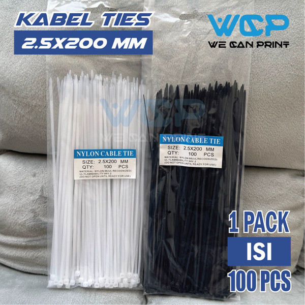 Jual Kabel Ties 2.5x200mm Nylon Cable Tie Hitam / Putih 20cm Insulock ...