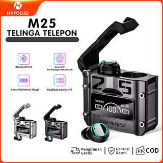 【2 in 1】TWS M25 3500mAh Power Bank Headphone Layar LED Latensi Rendah Headphone Gaming Bass Penuh HiFi Stereo Nirkabel Bluetooth 5.3