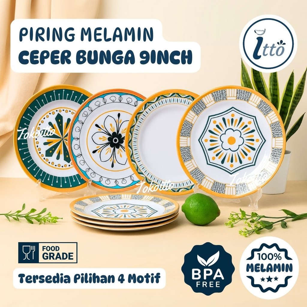Jual Piring Saji Ceper Bunga Aesthetic 9inch Melamin Toptree | Shopee ...