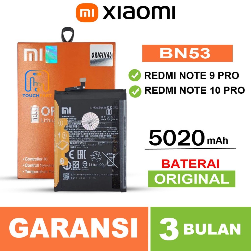 BATTERIE ORIGINALE BN53 XIAOMI REDMI NOTE 9 PRO MAX 6.7" 5020mAh 19,4Wh 3,85V OEM ORIGINE + KIT OUTILS GENUINE BATTERY TOOLS - Téléphonie