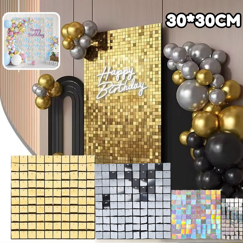 Jual 30X30CM Sequin Panel Backdrop Tile Wall Kotak Untuk Dekorasi ...