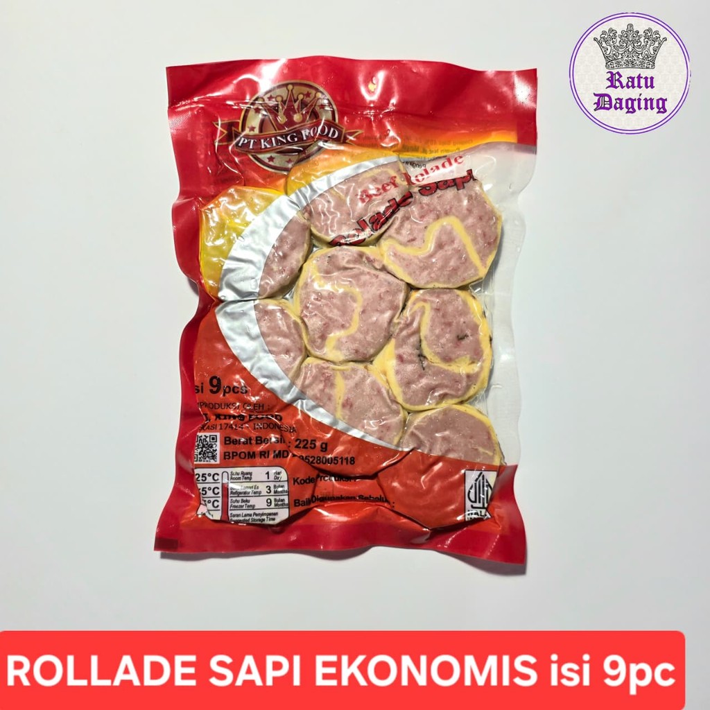 Jual King Food Rolade Sapi Ekonomis 225gr isi 9 Rolade Sapi | Shopee ...