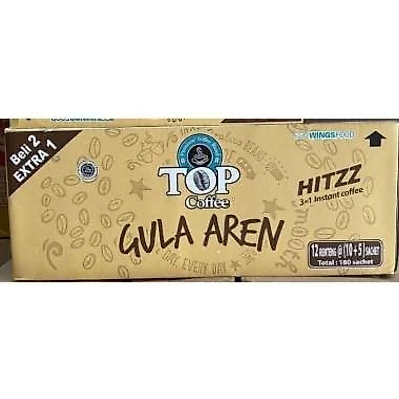 Jual TOP Coffee Gula Aren Hitzz 22g ( satu dus isi 180 sachet ...