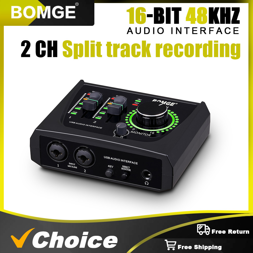 Jual BOMGE mini 2 Channel USB Audio Interface sound card Recording ...