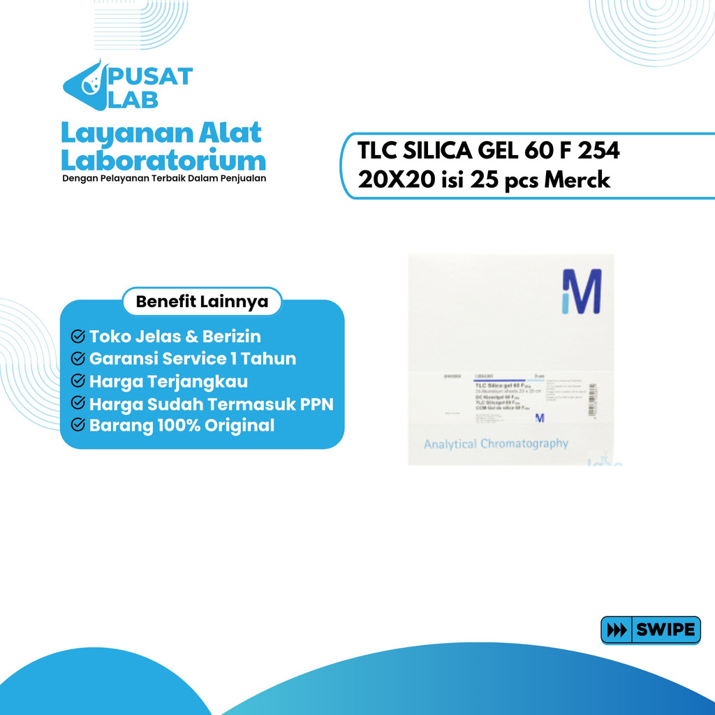 Jual TLC SILICA GEL 60 F 254 20X20 isi 25 pcs Merck | Shopee Indonesia