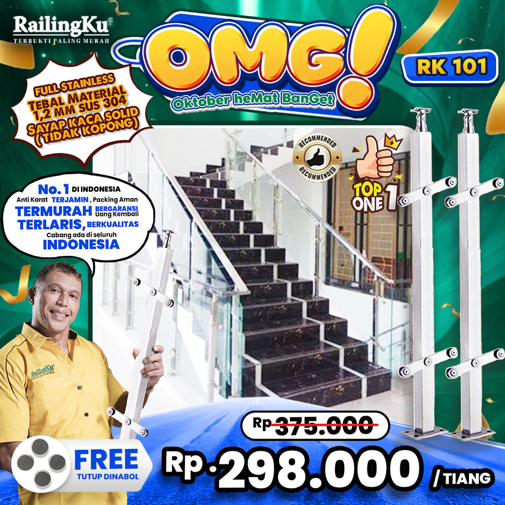 Jual Railing Tangga Stainless Hollow Tiang Railingku [OMG!] RK 101 ...