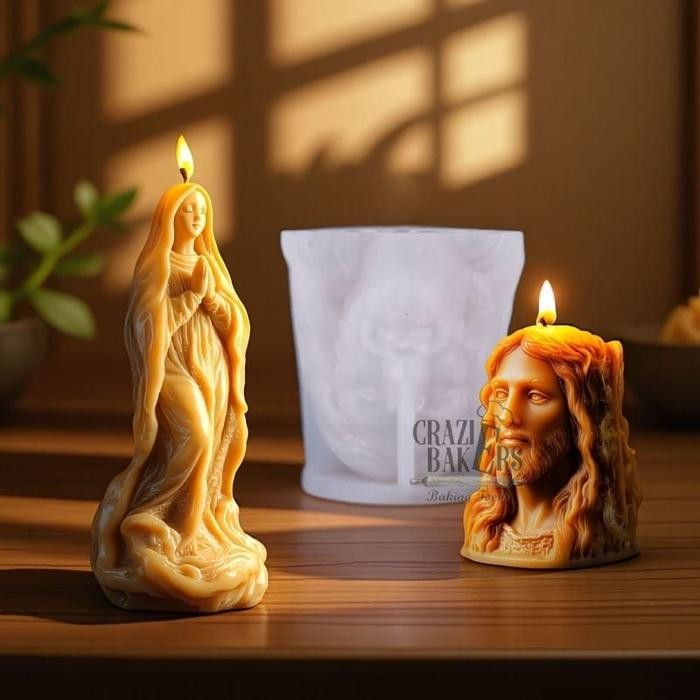 Jual Cetakan Silikon Candle Pudding Religious Virgin Mary Jesus - Bund ...