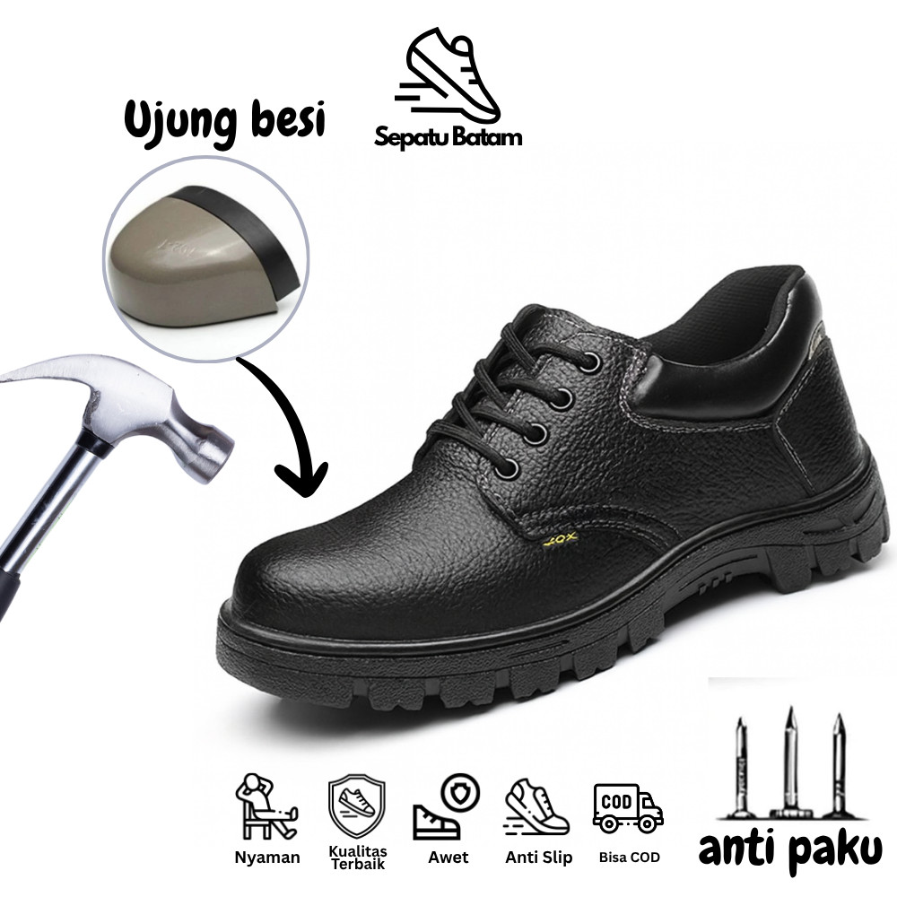 Jual Sepatu Batam SF001 Sepatu safety shoes low cut hitam batam ...