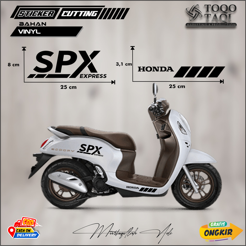 Jual CUTTING STICKER TULISAN SPX EXPRESS STIKER BODY MOTOR MATIC SCOOPY ...