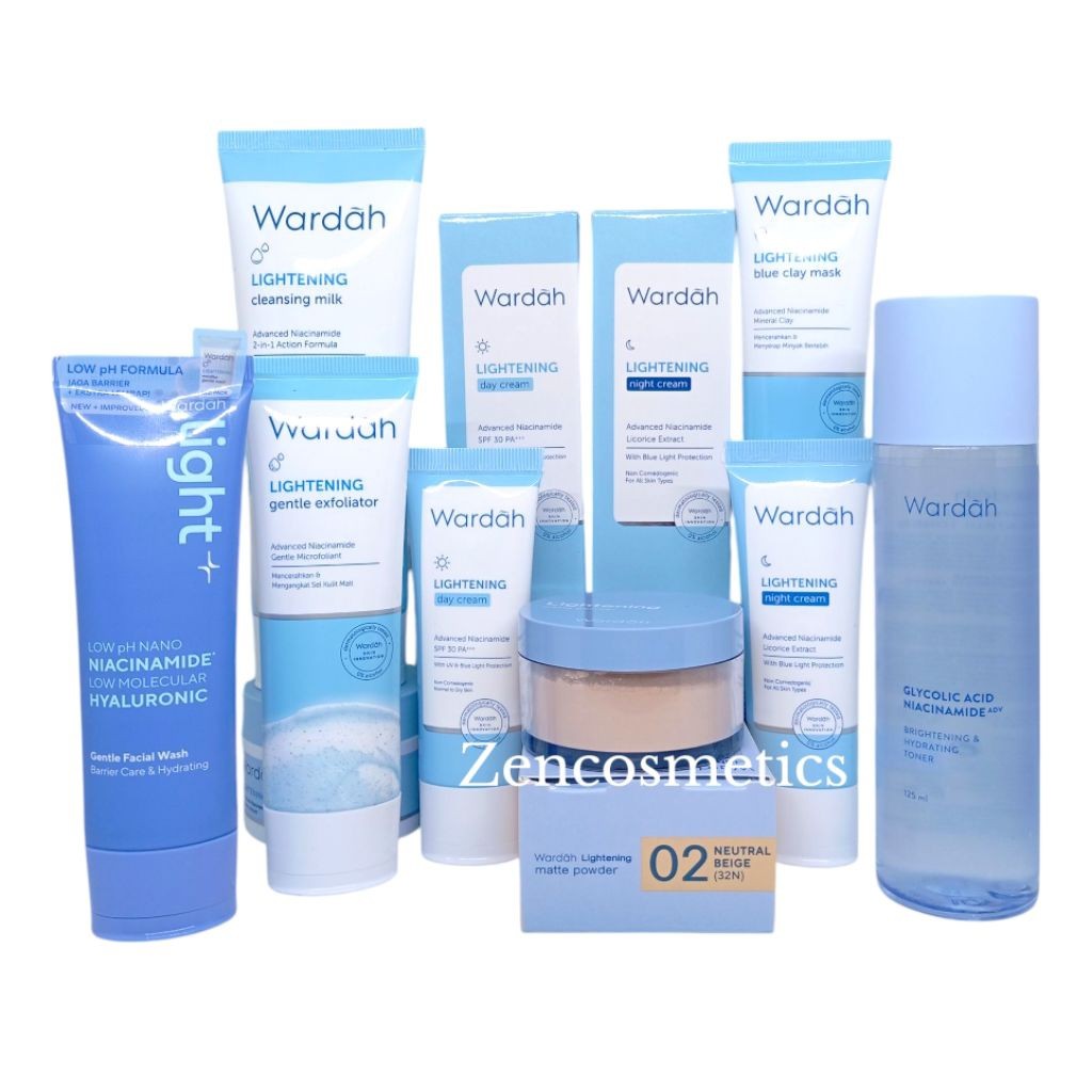 Jual Wardah Lightening Series Perawatan wajah / Paket wardah skincare