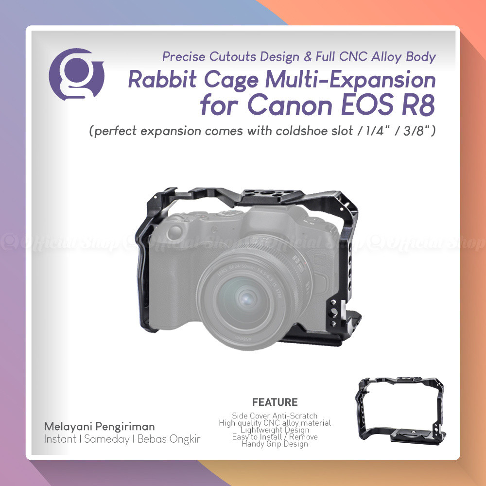 Jual HOP GRC-R8 Cage Rig for Canon R8 Plate CNC Aluminium Metal Camera ...