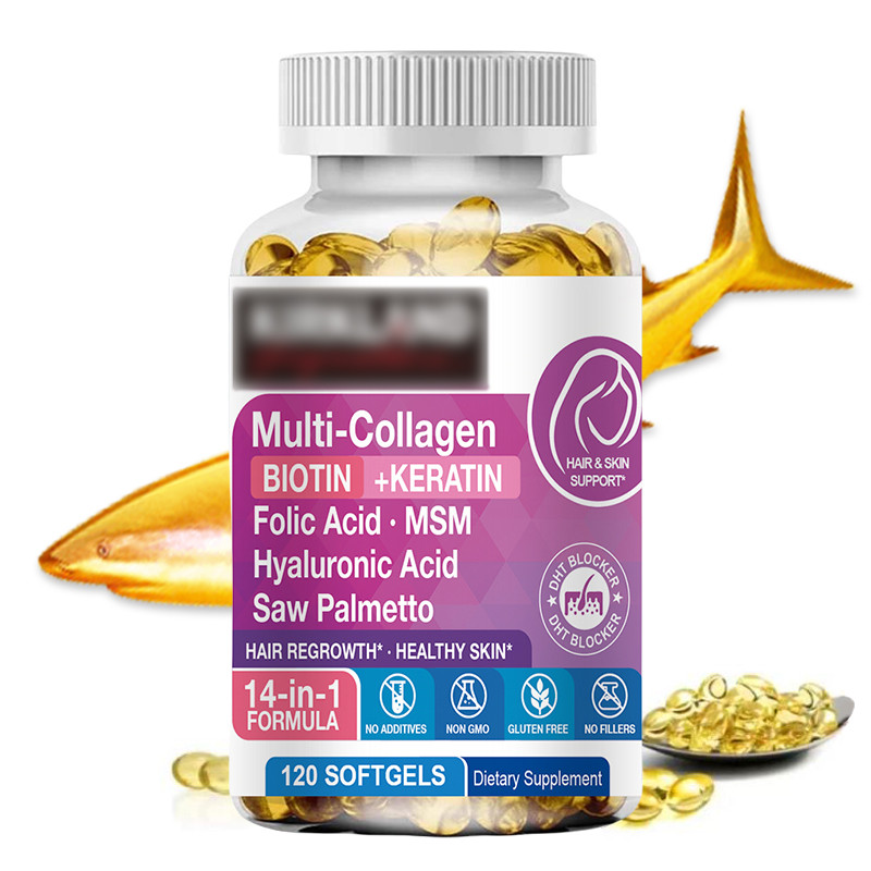 Jual Multi Collagen Peptides Capsules Biotin Keratin Hyaluronic Acid ...