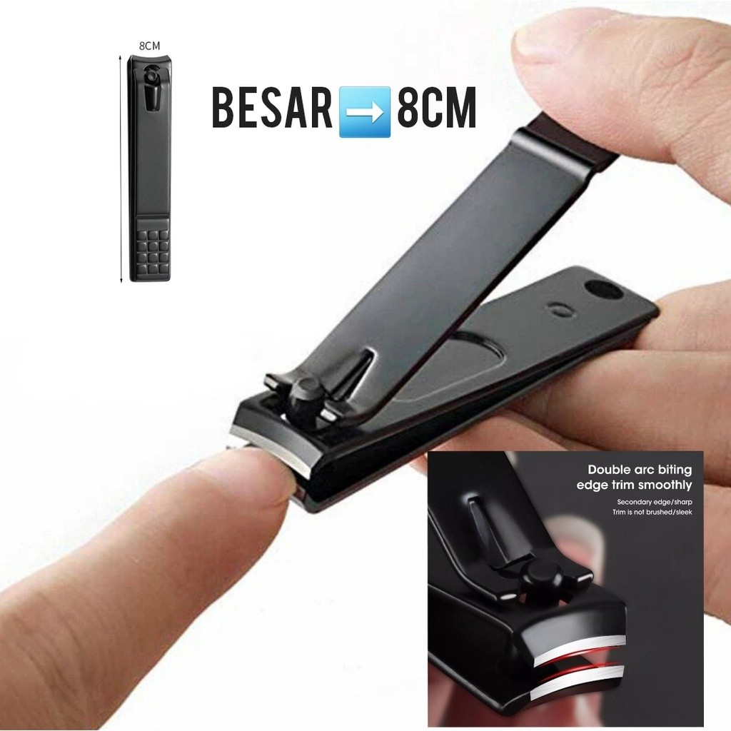 Jual 8cm gunting kuku hitam besar 8cm stainless nail clipper gunting ...