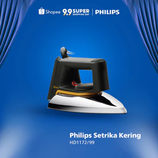 Philips Setrika Kering Classic HD1172/99 - Hitam Tapak Anti Lengket, setrika Philips, gosokan Philips