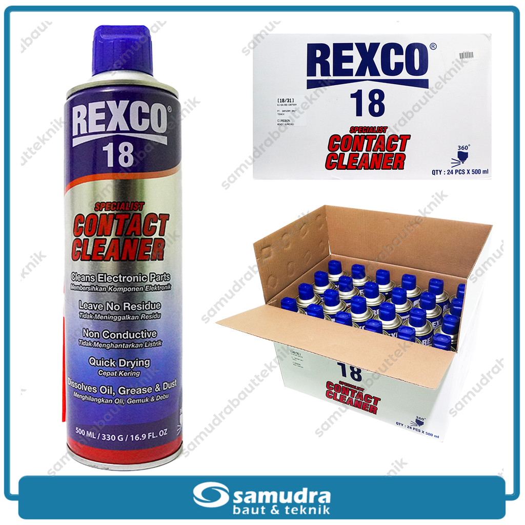 Jual REXCO Contact Cleaner 18 500 ml 1 Dus 24 pcs Cairan Pembersih ...