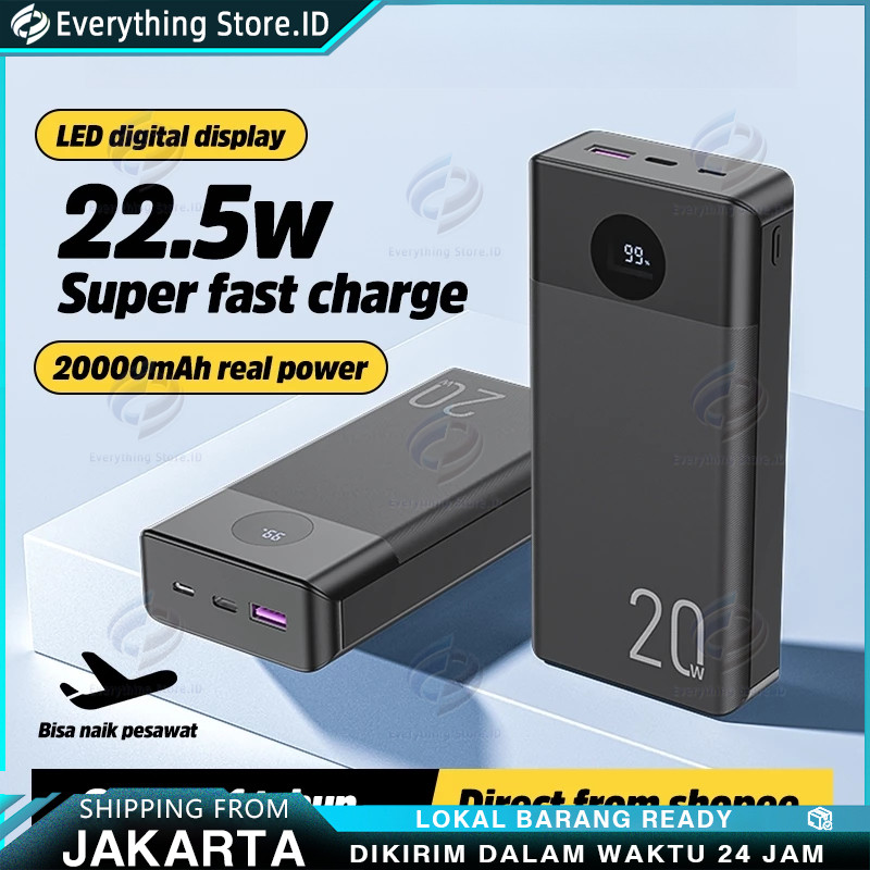 Jual Power bank Fast Charging Quick Charge 3.0 Type C USB PD iPhone LED ...