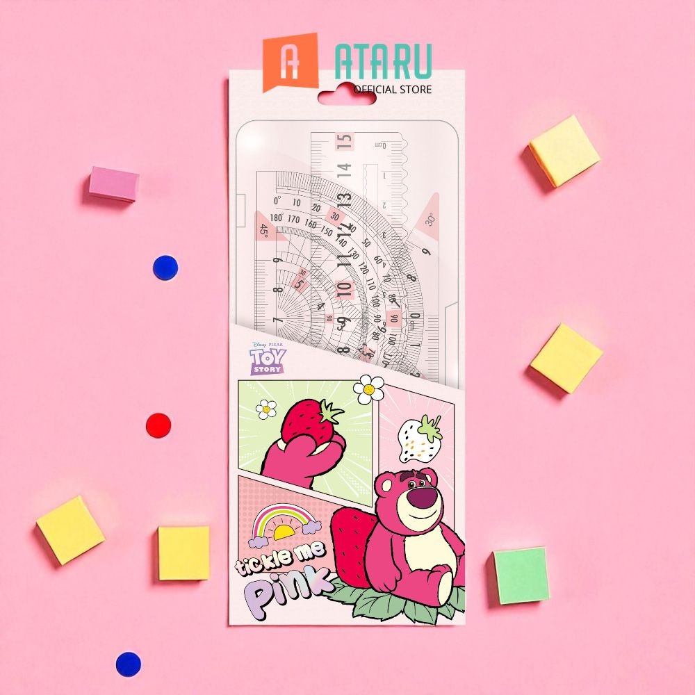 Jual Ataru Disney Set 4 Pcs Penggaris Toy Story Lotso - Pink Ruler Alat ...