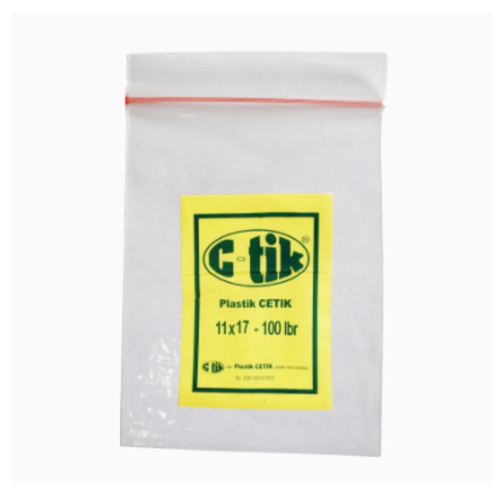 Jual Plastik Klip Cetik C-Tik Ctik 11x17 Kantong Zipper Bening Ziplock ...