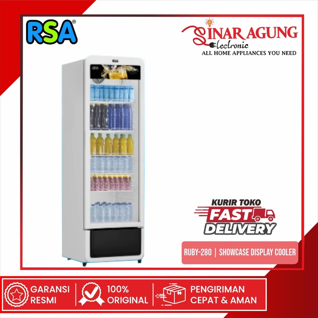 Jual RSA RUBY-280 SHOWCASE DISPLAY COOLER 280 L NO FROST - GARANSI ...