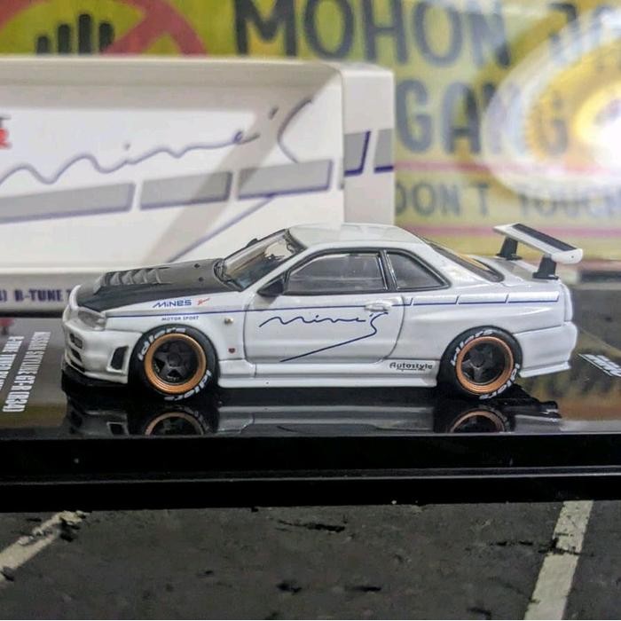 Jual Diecast Inno64 Nissan Skyline GTR R34 R tuned by mines Black Swap ...
