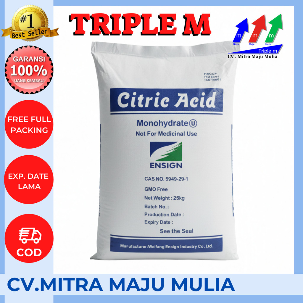 Jual CITRIC ACID MONOHYDRATE 1 SAK 25 KG - FOOD GRADE - Sitrun - Citrun ...