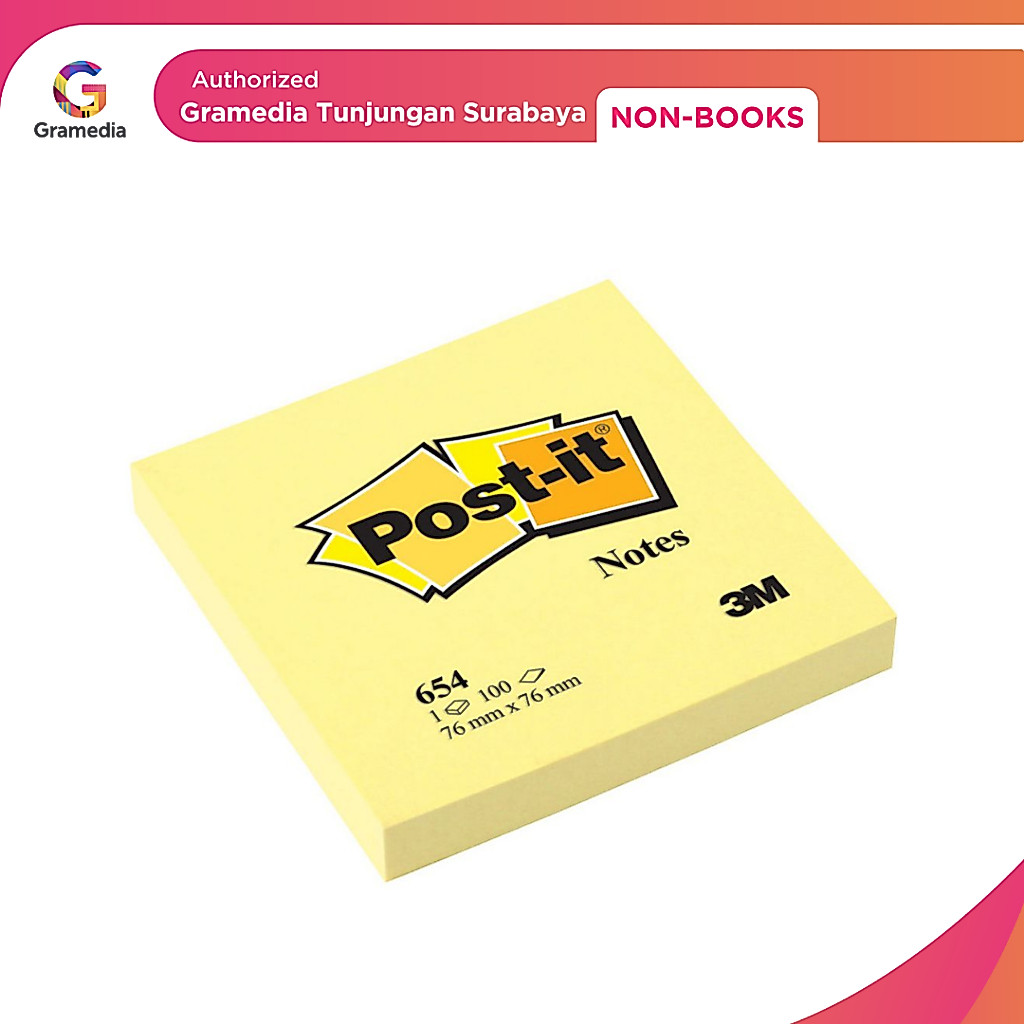 Jual Gramedia Tunjungan : Sticky Note 3M POST-IT NOTE 654 Post It ...