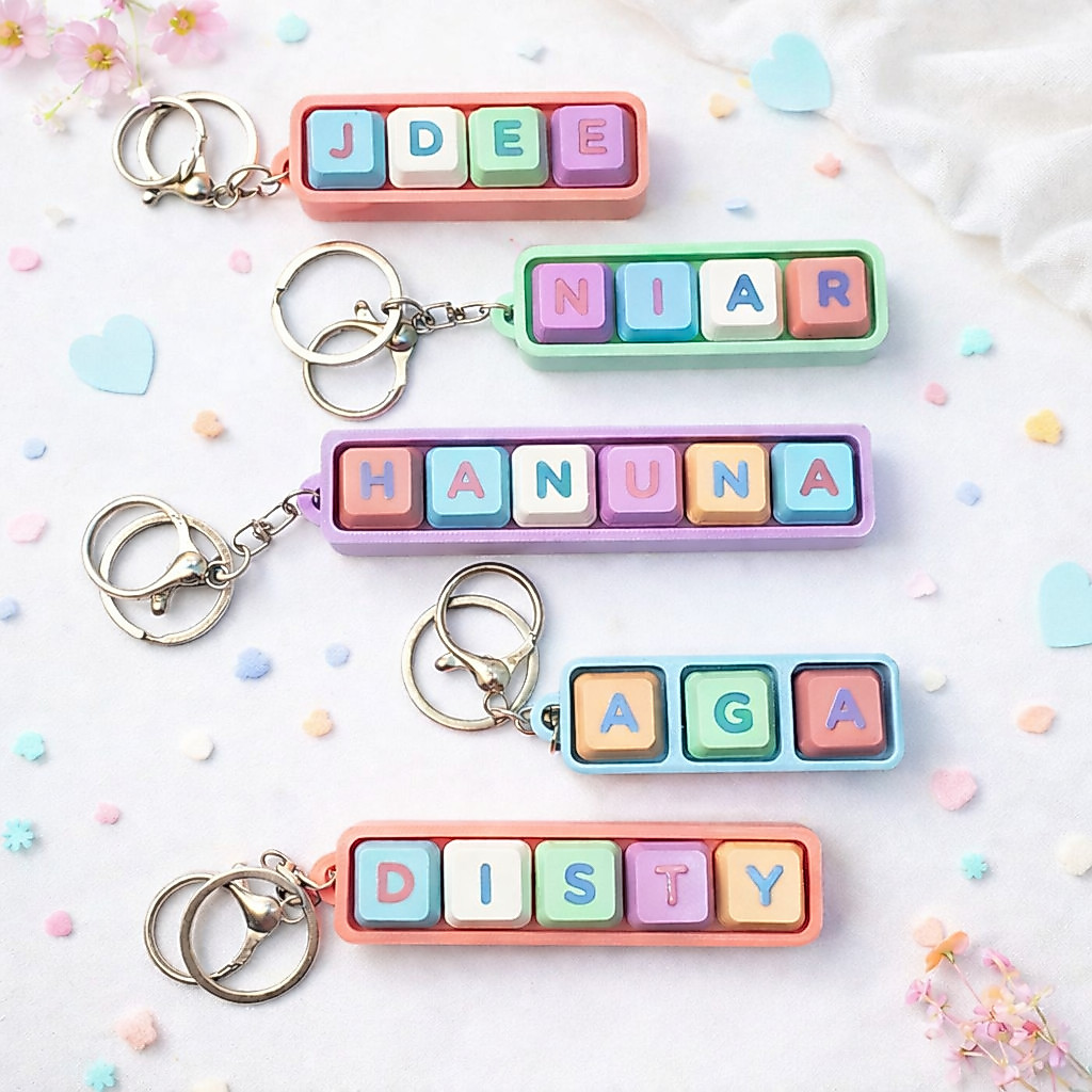 Jual Keychain Mechanical Switch Keyboard Clicker Custom Nama 3D ...