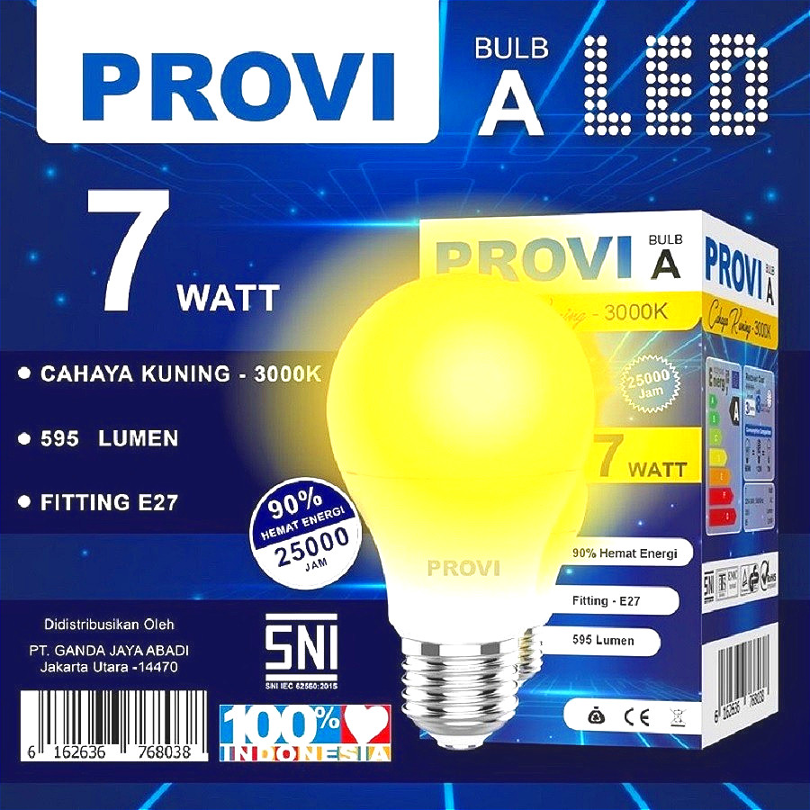 Jual PROVI Bohlam Bola Led Lampu Kuning Warm White 7W 7 Watt Lampu Hias ...