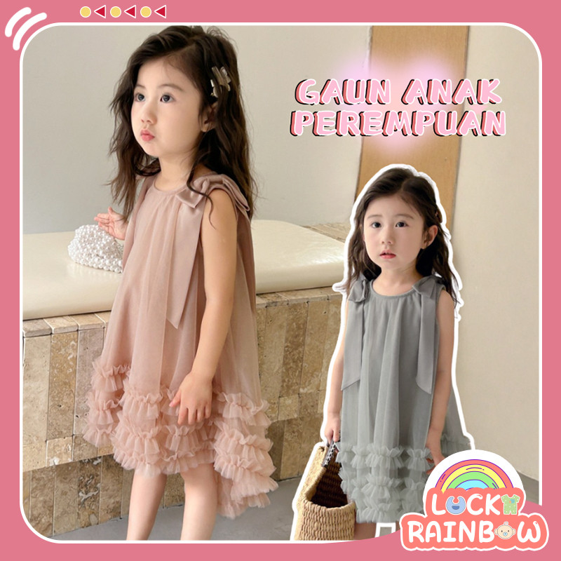 Jual 6 Bulan - 4 Tahun Gaun Tanpa Lengan Anak Perempuan Bow Baju ...