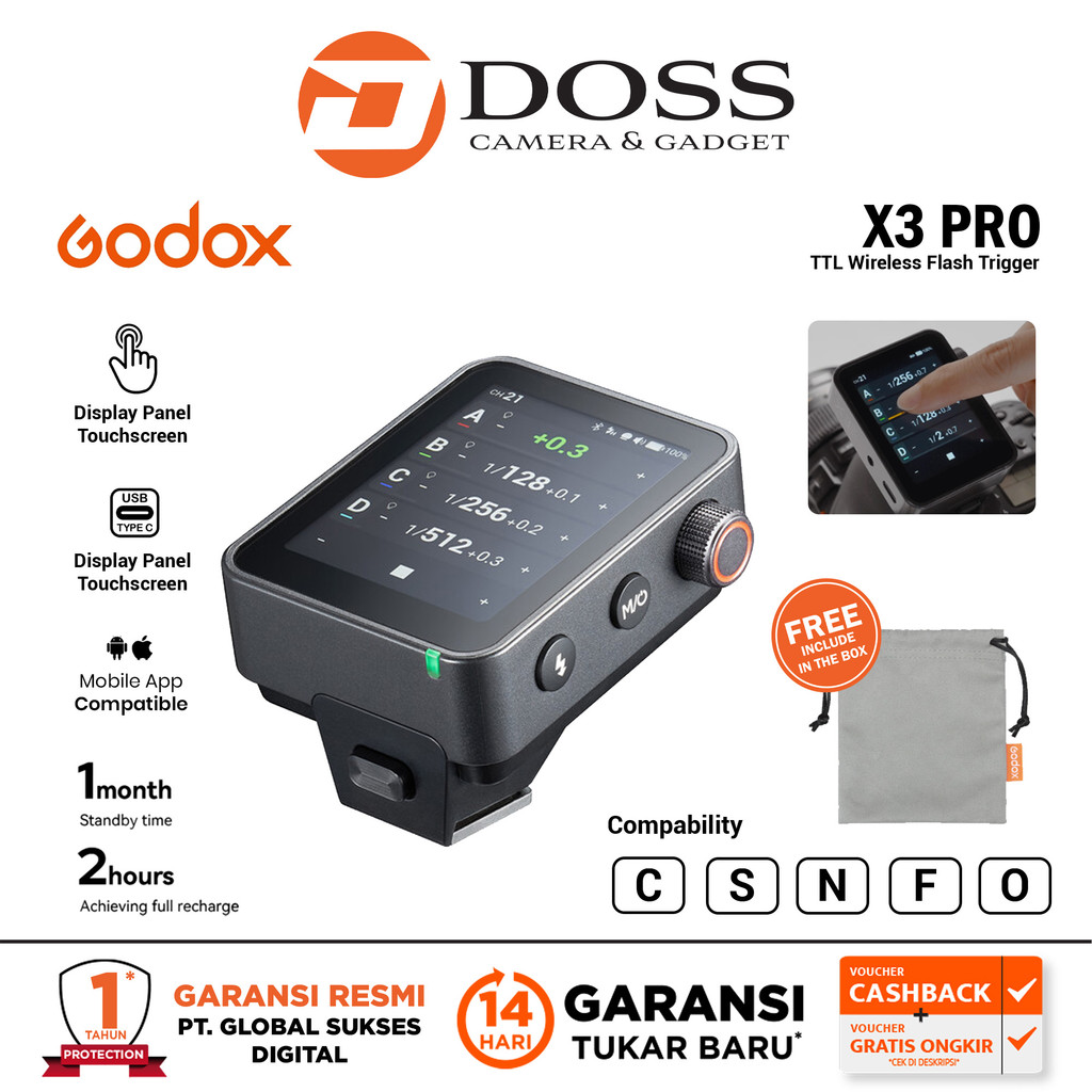 Jual Godox X3 PRO Trigger Touchscreen TTL Wireless Flash Trigger Godox ...