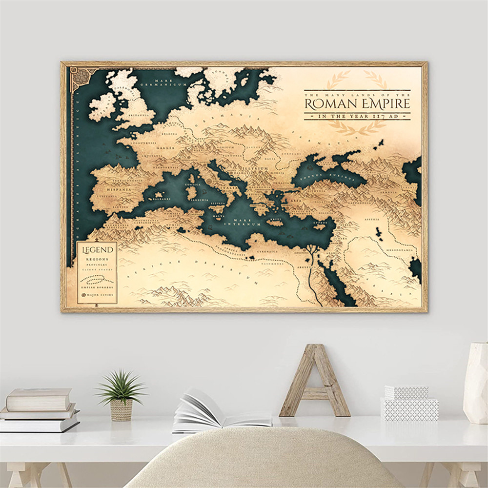 Jual Dark Fantasy Style Roman Empire Map Art Prints Map of the Roman ...