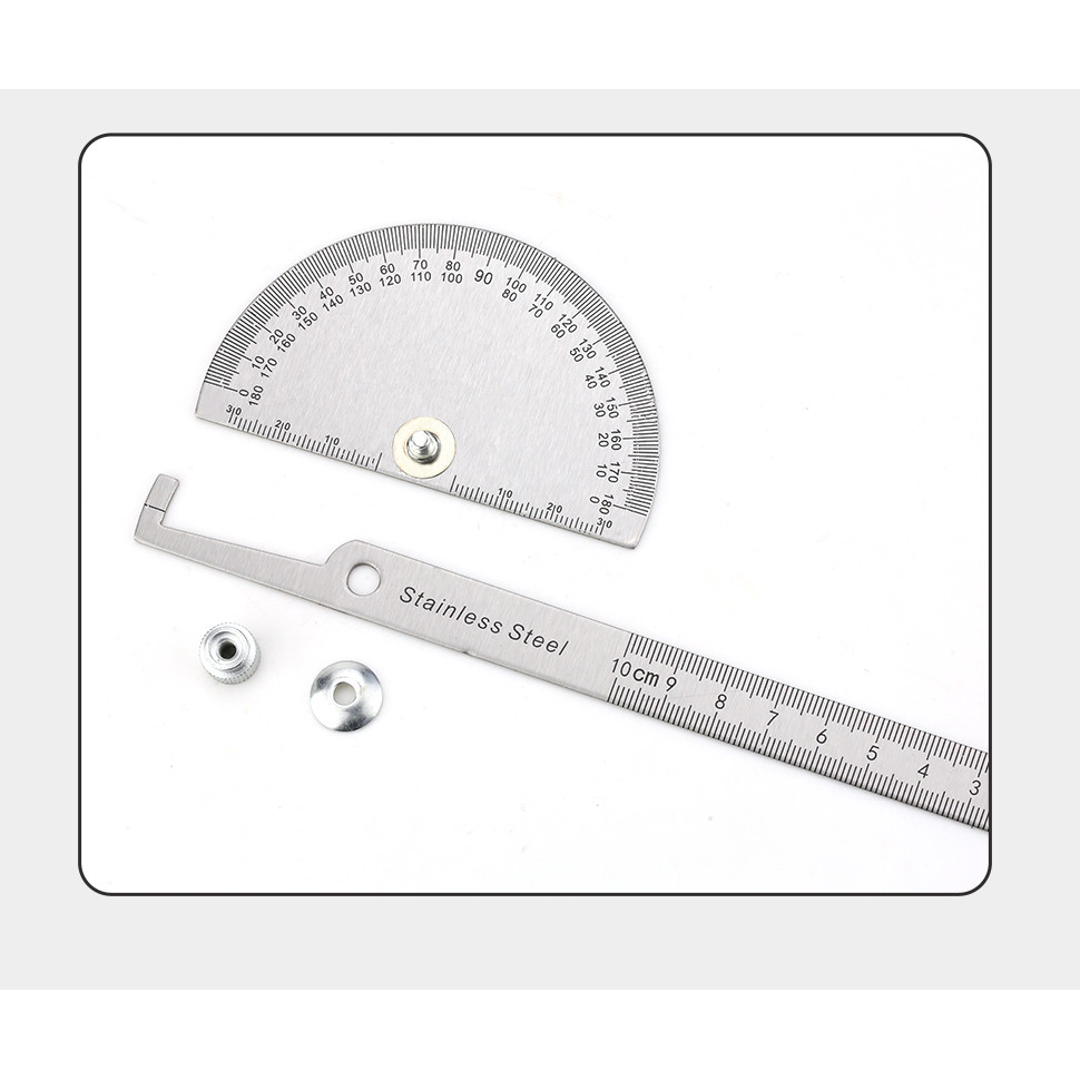 Jual 180 Degree Protractor Metal Ruler Angle Meter Stainless Steel ...