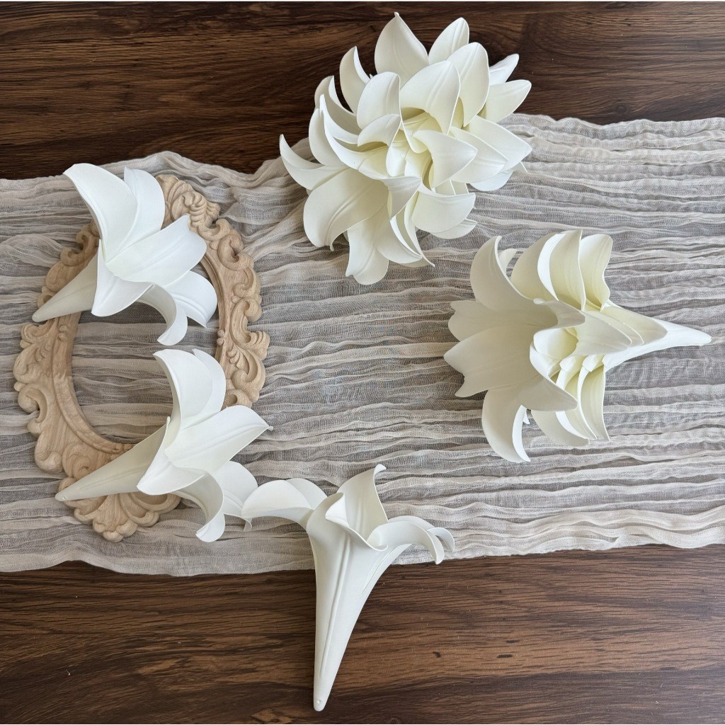 [COD] Bunga Lily Artificial Premium Eva Putih 14X14Cm Gantung Langit-Langit Dekor Ruang Tamu