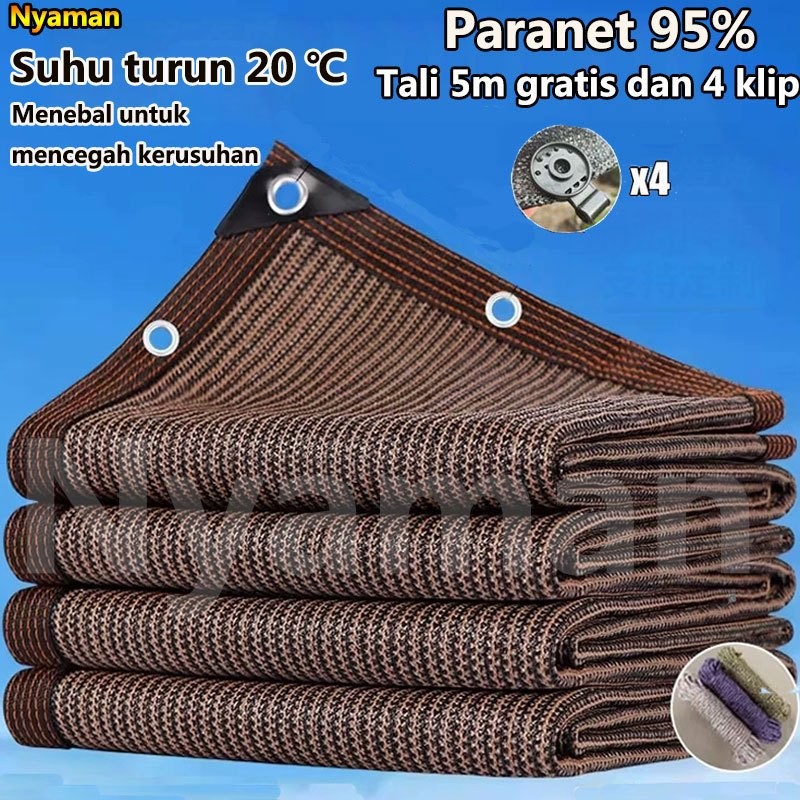 Jual Jaring Paranet net 95% Anti-UV tabir surya shade coklat jaring ...