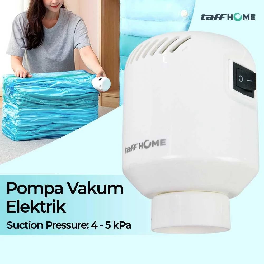 TaffHOME Pompa Vakum Elektrik Tas Penyimpanan Pakaian EU Plug - GR-204