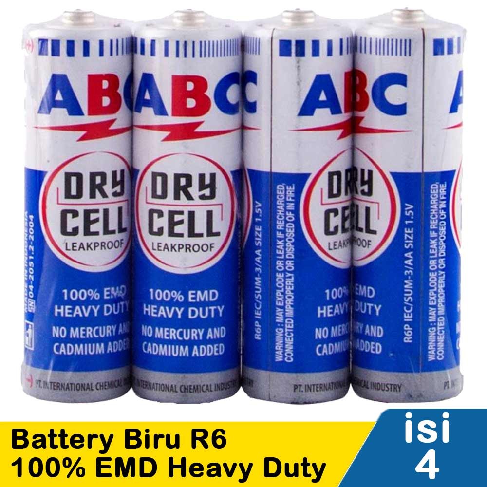 Jual ABC BATTERY BIRU R6 4'S | Shopee Indonesia