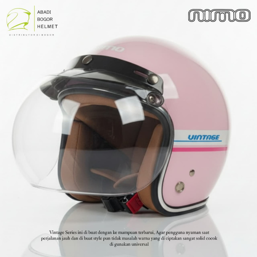Jual HELM BOGO NIMO SERIES VINTAGE KACA CEMBUNG HELM PREMIUM ABS PINK ...