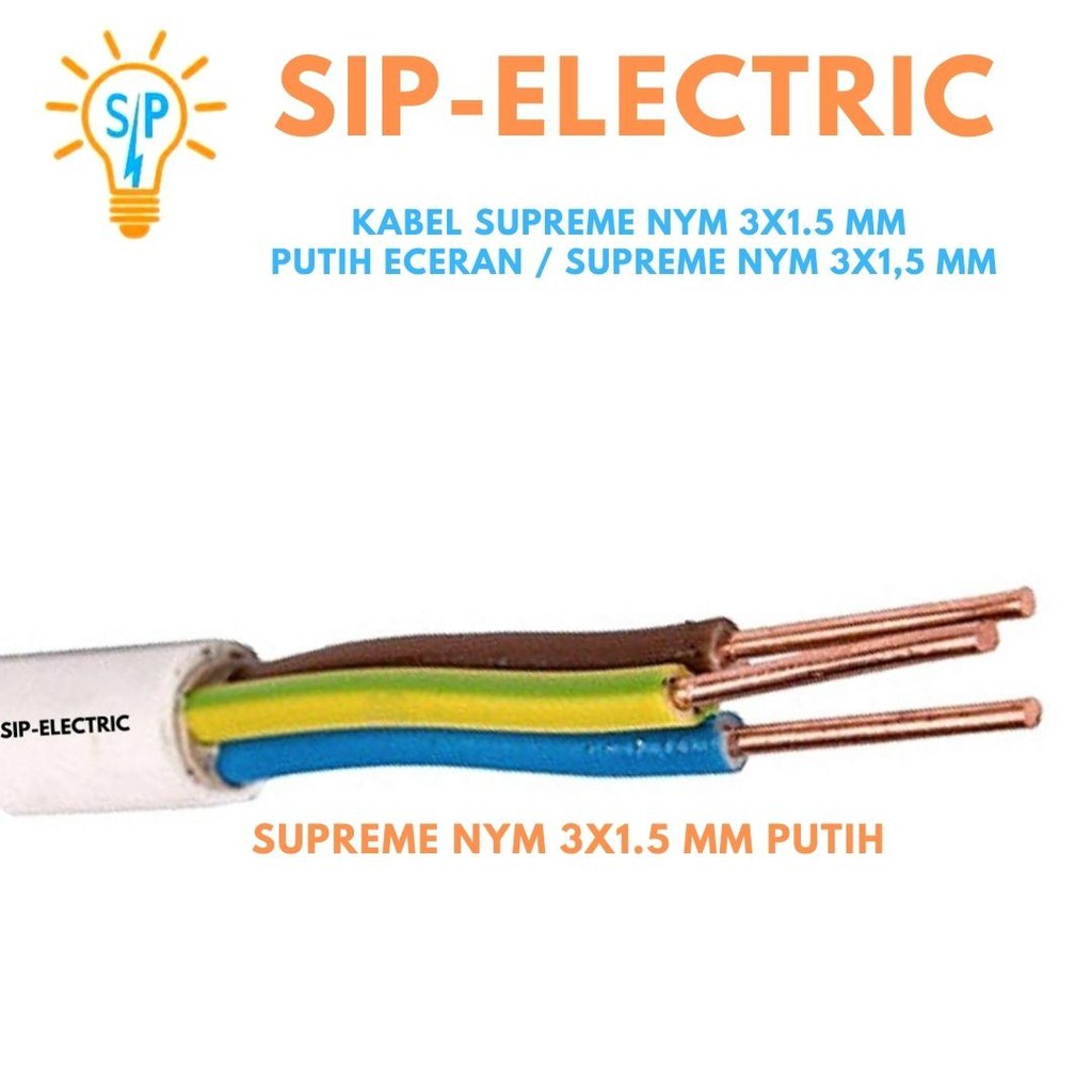 Jual Kabel Supreme Nym 3X1.5 Mm Putih Eceran / Supreme Nym 3X1,5 Mm ...