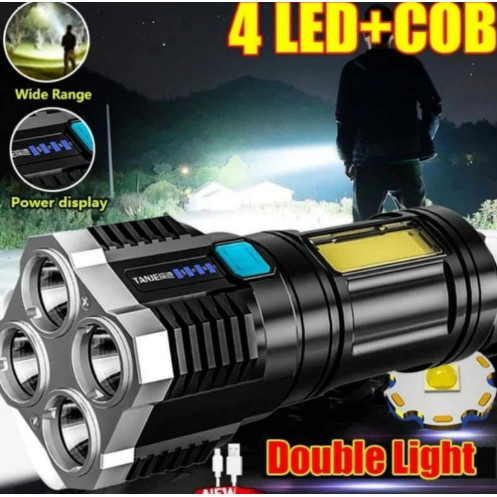 Jual 4LED SENTER JARAK JAUH LED SUPER TERANG COB FLASH FLIGHT SUPER ...