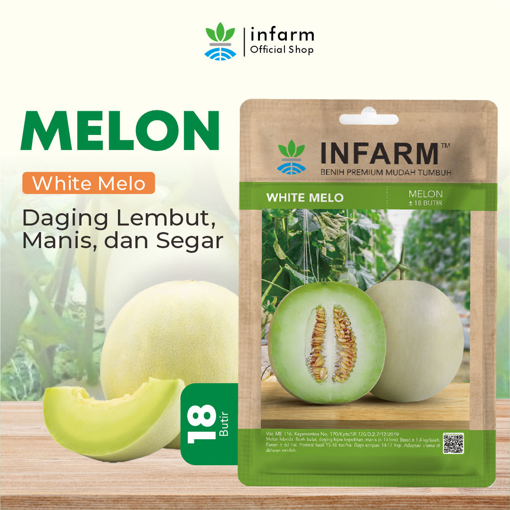 Jual INFARM - Benih Buah Melon Whitemelo, Benih Unggul Buah Melon Bibit ...