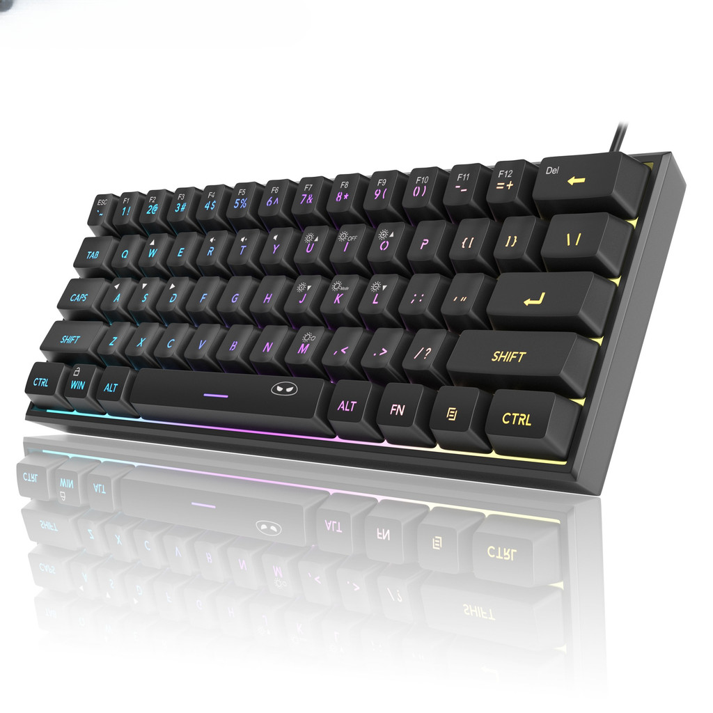Jual Mini 60% Gaming Keyboard, RGB Backlit 61 Key Ultra-Compact ...