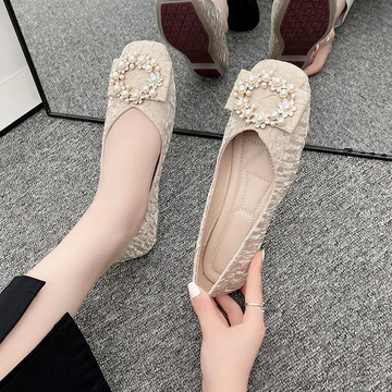 Meirong Sepatu Flat Shoes Putih Korean Style Wanita Import Empuk Flat Shoes Kerja 2026 35 40