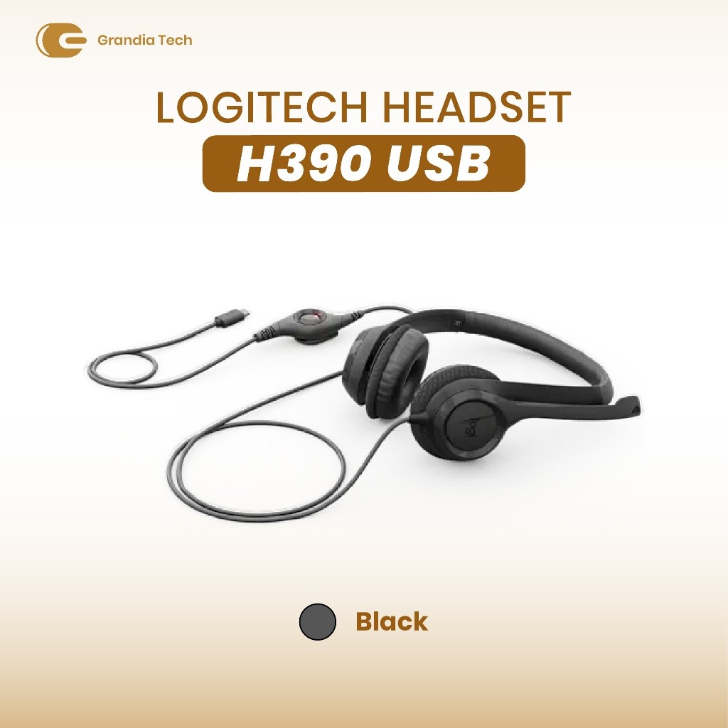 Jual Logitech H390 Headset USB Mic Original – Headphone Mic Jernih