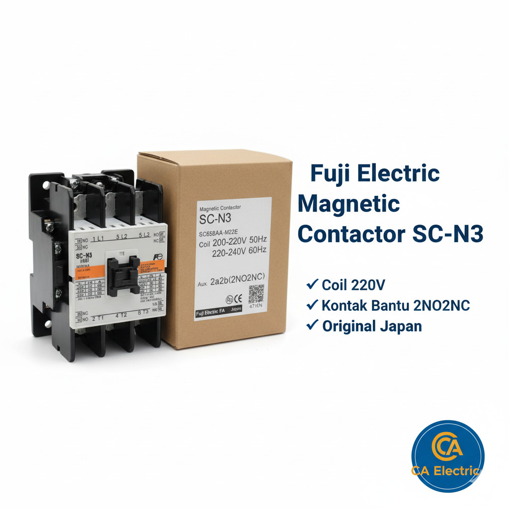 Jual Fuji Electric Magnetic Contactor SC-N3 / SC65BAA-M22E Coil 220V ...