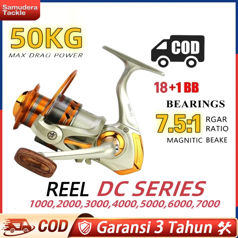 Jual Reel Pancing Metal DC1000-7000 Drag 30 KG/katrol pancing/rel rill ...